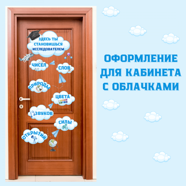 Оформление для кабинета с облачками
